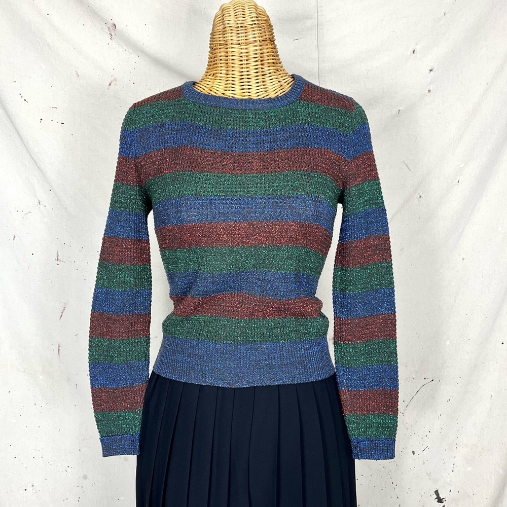 Pierre Cardin Vintage Metallic Striped Sweater
